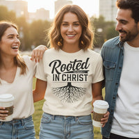 Load image into Gallery viewer, Rooted In Christ - Women&#39;s Faith Statement Premium T-shirt

