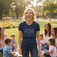 Load image into Gallery viewer, Jesus Saves - Faith Statement Premium Women&#39;s T-shirt
