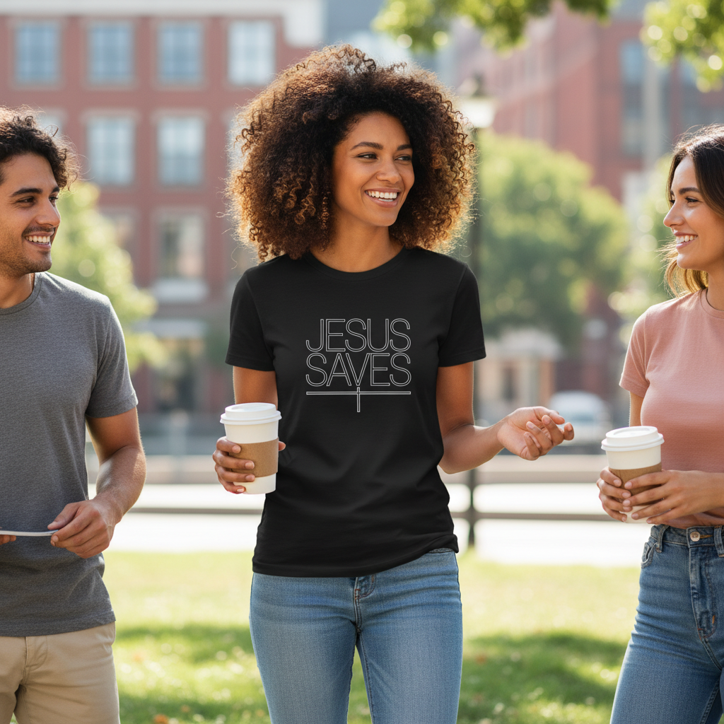 Jesus Saves - Faith Statement Premium Women's T-shirt