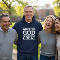 Load image into Gallery viewer, Work For God - The Retirement Benefits Are Great - Classic Pullover Hoodie
