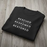 Load image into Gallery viewer, Rescued Redeemed Restored Classic Crewneck T-shirt
