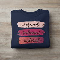 Load image into Gallery viewer, Rescued Redeemed Restored Classic Crewneck Sweatshirt