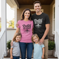 Load image into Gallery viewer, Rooted In Christ - Women's Faith Statement Premium T-shirt