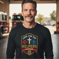 Load image into Gallery viewer, Look For The Helpers - *NEW DESIGN* - First Responders Triad Longsleeve T-shirt