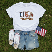 Load image into Gallery viewer, USA 250 Years of Freedom Women’s T-Shirt – 1776–2026 Patriotic Tee
